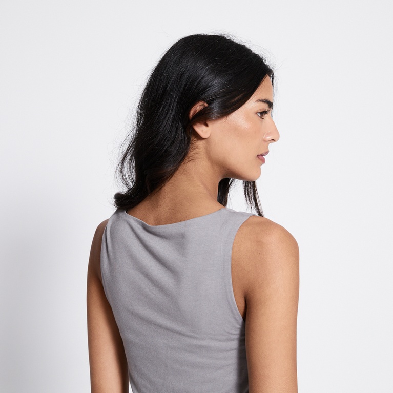 Soft feel two-way top "My" Grey